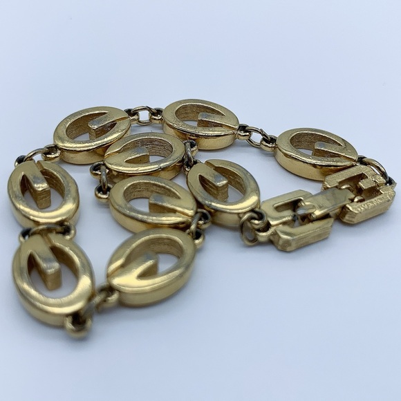 GIVENCHY “G" Links Gold Plated Bracelet - Picture 6 of 7